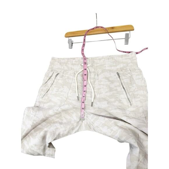 Athleta Cabo Tide Linen Jogger Neutral Camo Pull On Comfort Beach Womens 8 - Picture 6 of 8